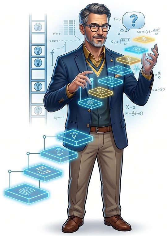 Ilustrace — profesor Beneš
